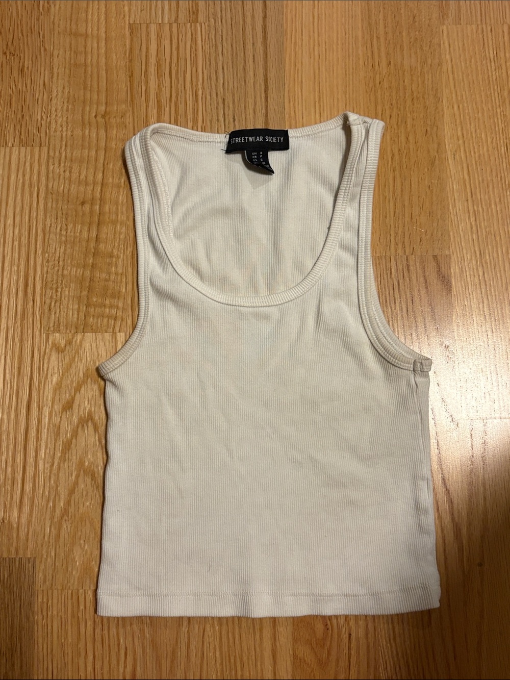Streetwear Society Women's White Ribbed Tank Top
